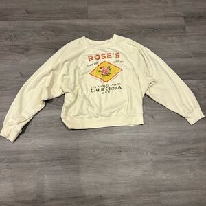 Old Navy Butter Yellow Graphic Women's Crew Neck Sweatshirt Medium